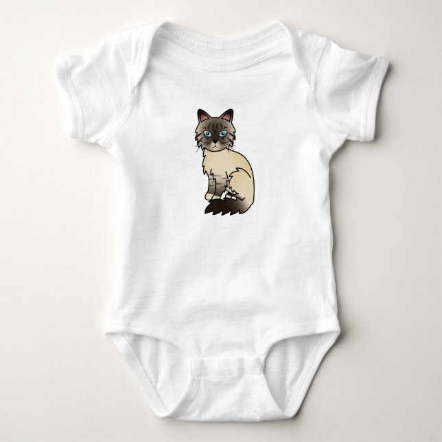 Siegel Point Tabby Birman / Ragdoll Cat Baby Strampler (Vorderseite)