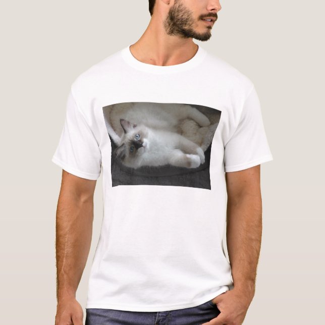 Siegel-Punkt u. weißes sibirisches Kitty-Shirt T-Shirt (Vorderseite)