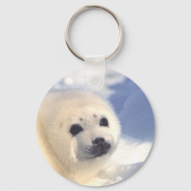 Siegel Pup Face Schlüsselanhänger (Vorderseite)