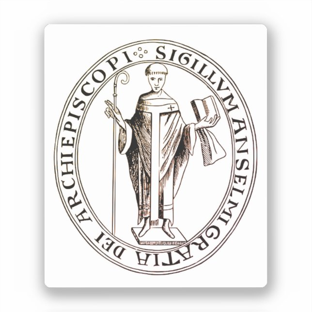 Siegel Saint Anselm von Canterbury Aufkleber (Vorderseite)
