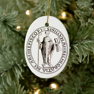 Siegel Saint Anselm von Canterbury Keramik Ornament