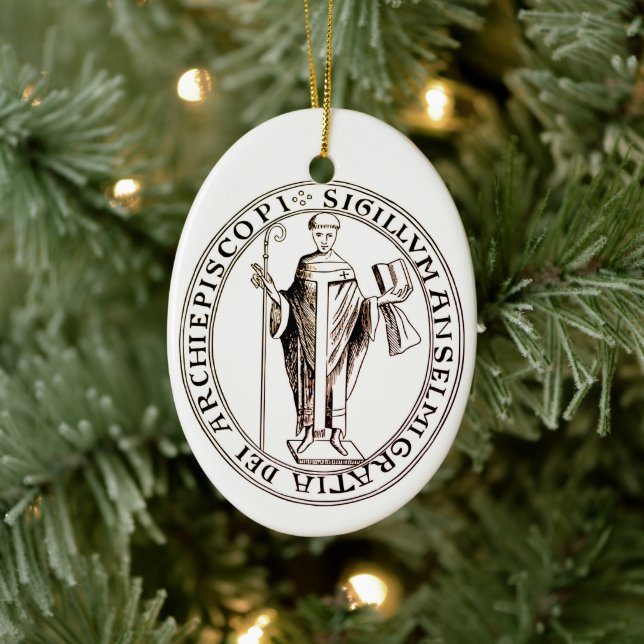 Siegel Saint Anselm von Canterbury Keramik Ornament (Baum)