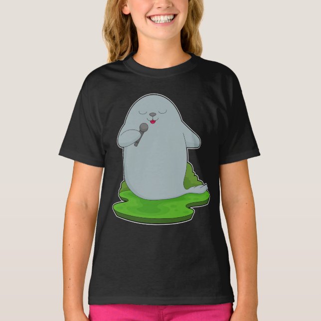 Siegel Singer Microphone Music T-Shirt (Vorderseite)