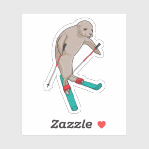 Siegel Skier Ski Aufkleber