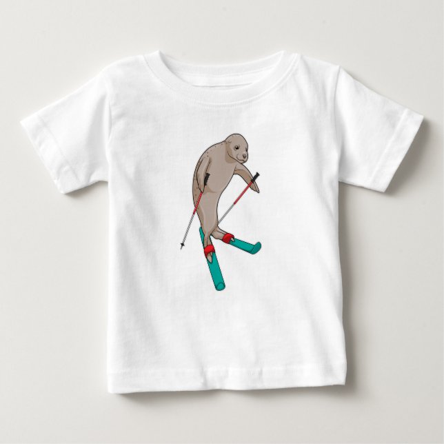 Siegel Skier Ski Baby T-shirt (Vorderseite)