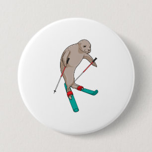 Siegel Skier Ski Button
