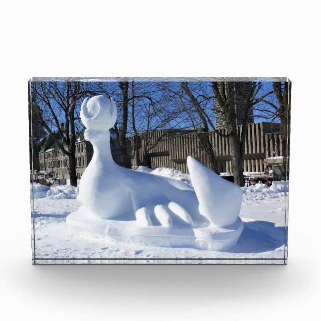Siegel Snow Skulptur, Quebec, Kanada Fotoblock (Vorderseite)