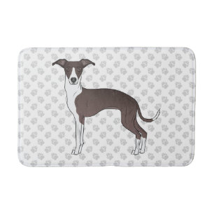 Siegel und Weiß-Greyhound mit Paw-Muster Badematte