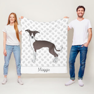 Siegel und Weiß Italienisches Windspiel mit indivi Fleecedecke