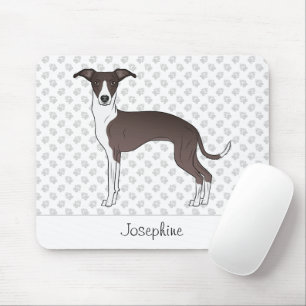 Siegel und Weiß Italienisches Windspiel mit indivi Mousepad
