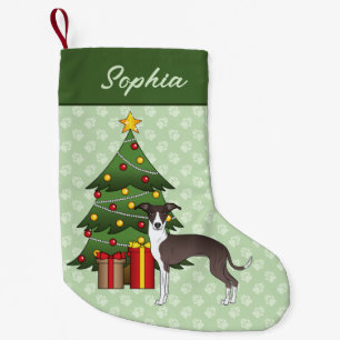 Siegel und Weißer Italienischer Grauthund & Weihna Kleiner Weihnachtsstrumpf
