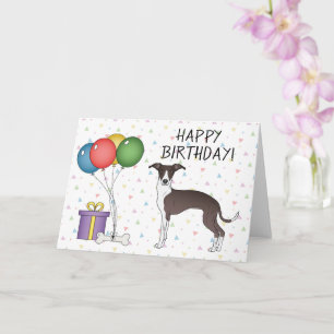 Siegel und Weißer Italienischer Windhund - Happy B Karte