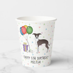 Siegel und Weißer Italienischer Windhund - Happy B Pappbecher