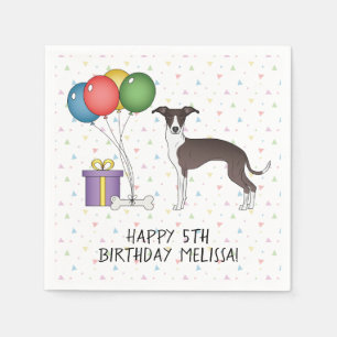 Siegel und Weißer Italienischer Windhund - Happy B Serviette