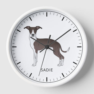 Siegel und weißer italienischer Windhund mit indiv Uhr