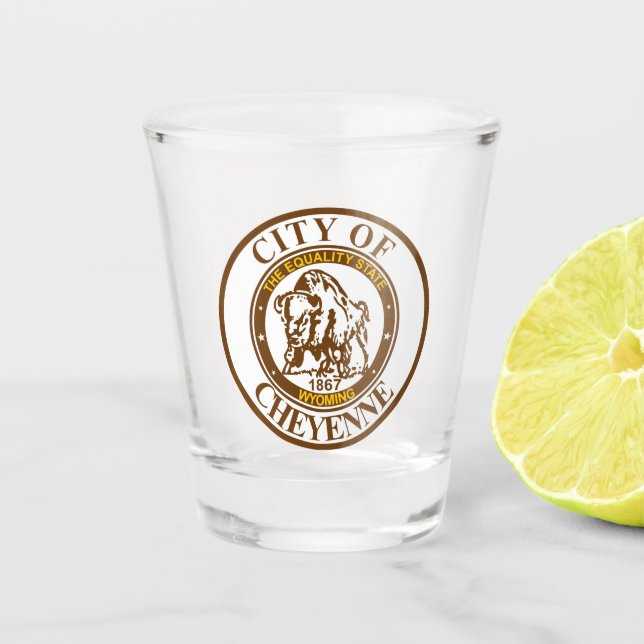 Siegel von Cheyenne, Wyoming Schnapsglas (Vorderseite)