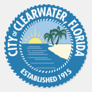 Siegel von Clearwater, Florida Runder Aufkleber