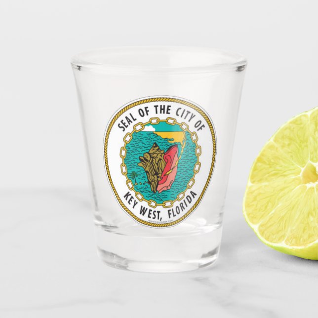 Siegel von Key West, Florida Shot Glass Schnapsglas (Vorderseite)