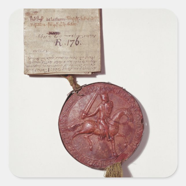 Siegel von König Richard I Quadratischer Aufkleber (Vorderseite)