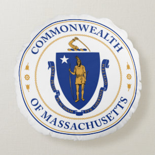 Siegel von Massachusetts Rundes Kissen