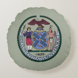 Siegel von New York City Rundes Kissen