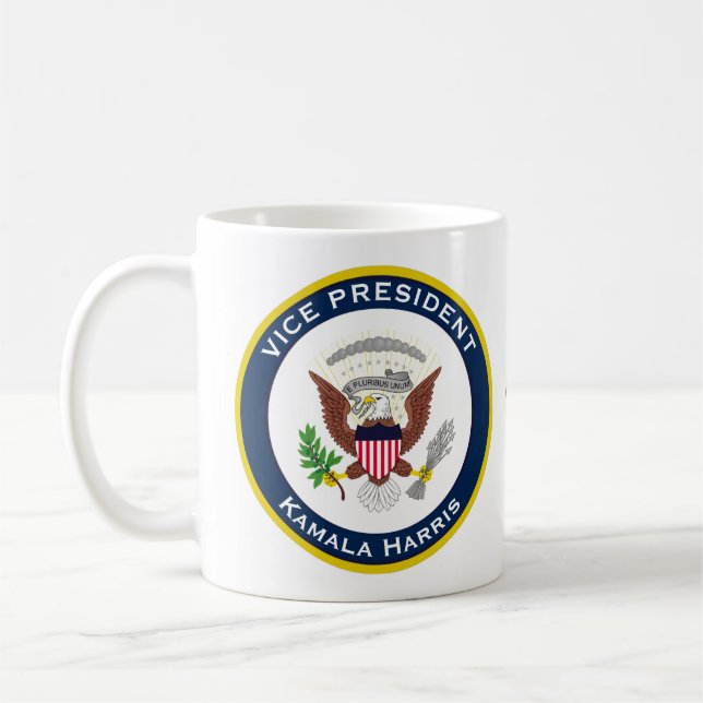 Siegel VP Kamala Harris Portrait Kaffee Tasse (Links)