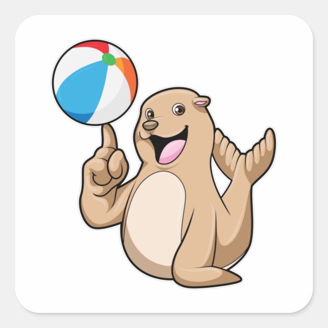 Siegel Wasserpolo Quadratischer Aufkleber (Vorderseite)