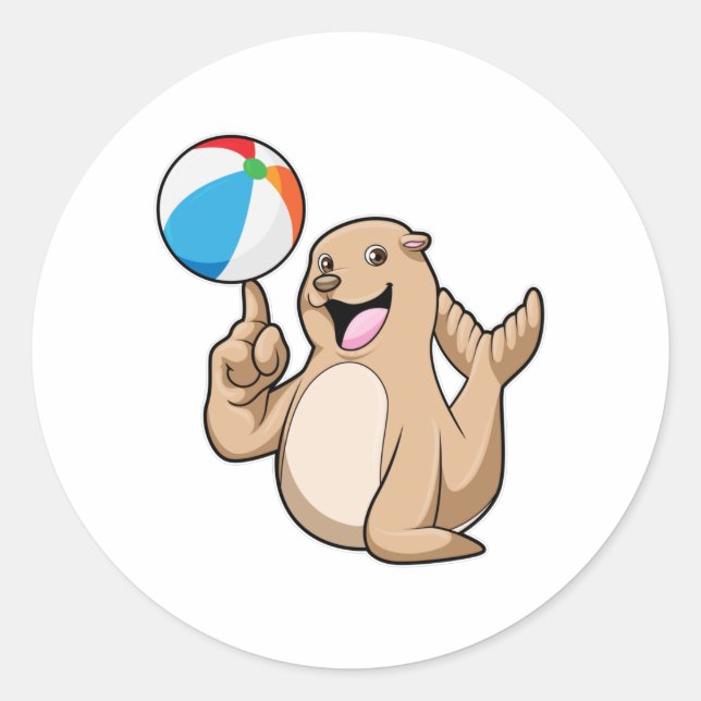 Siegel Wasserpolo Runder Aufkleber (Vorderseite)