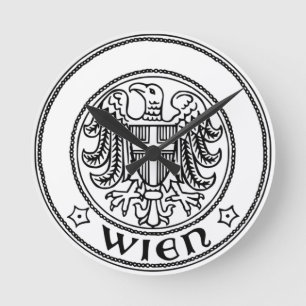 Siegel Wien, ÖSTERREICH Runde Wanduhr