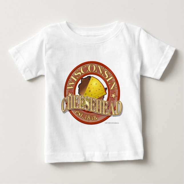 Siegel Wisconsins Cheesehead Baby T-shirt (Vorderseite)