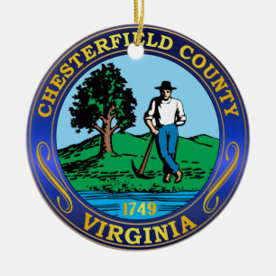 Siegels des Chesterfield County Keramikornament