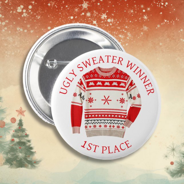 Sieger des Ugly Sweater | Weihnachten Button (Von Creator hochgeladen)
