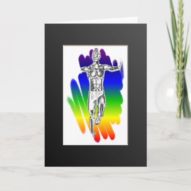 Sieger-Rainbow-Grüße-Karte Karte (Vorderseite)