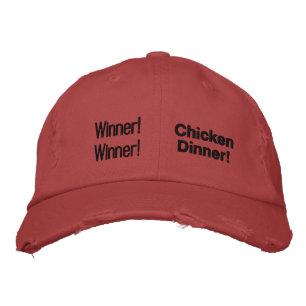 Sieger! Sieger! Huhn-Abendessen! Bestickte Kappe