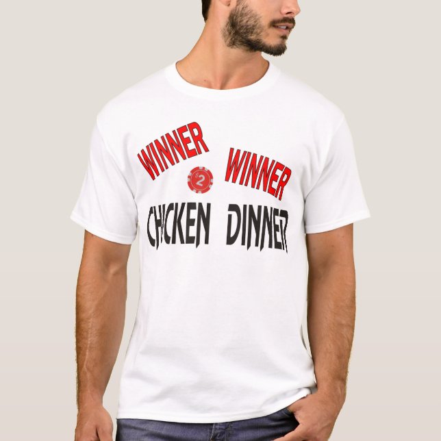 Sieger-Sieger-Huhn-Abendessen T-Shirt (Vorderseite)