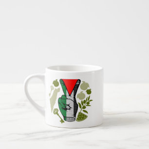 Siegessymbol Hand Widerstand Rot Dreieck Symbol Espressotasse
