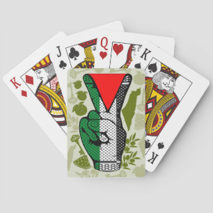 Siegessymbol Hand Widerstand Rot Dreieck Symbol Spielkarten