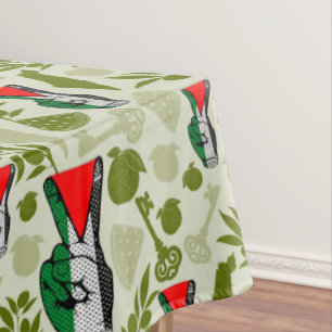 Siegessymbol Hand Widerstand Rot Dreieckssymbol Tischdecke