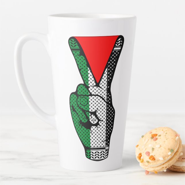 Siegessymbol Hand Widerstand rotes Dreieckssymbol Milchtasse (Beispiel)