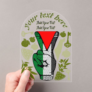Siegessymbol Hand Widerstand rotes Dreiecksymbol Acryleinladungen