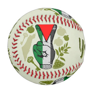 Siegessymbol Hand Widerstand rotes Dreiecksymbol Baseball