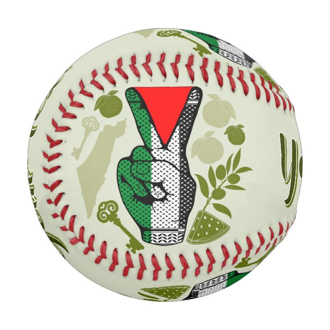 Siegessymbol Hand Widerstand rotes Dreiecksymbol Baseball (Vorderseite Links)