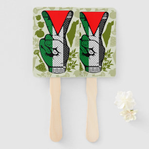 Siegessymbol Hand Widerstand rotes Dreiecksymbol Fächer