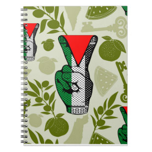Siegessymbol Hand Widerstand rotes Dreiecksymbol Notizblock