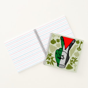 Siegessymbol Hand Widerstand rotes Dreiecksymbol Notizbuch