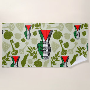 Siegessymbol Hand Widerstand rotes Dreiecksymbol Strandtuch