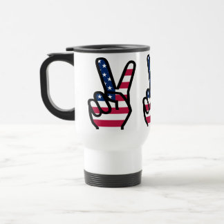 Siegessymbol mit amerikanischer Flagge Reisebecher