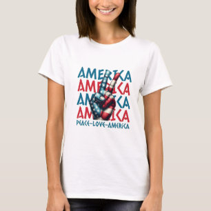 Siegessymbol mit Flaggenkunst-Wiederholungstext T-Shirt