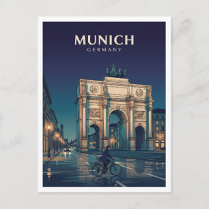 Siegestor und Ludwigstrasse München Deutschland Re Postkarte