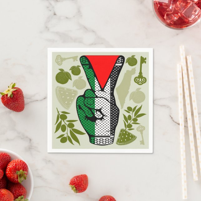 Siegeszeichen des roten Dreieck-Widerstands der Ha Serviette (Beispiel)